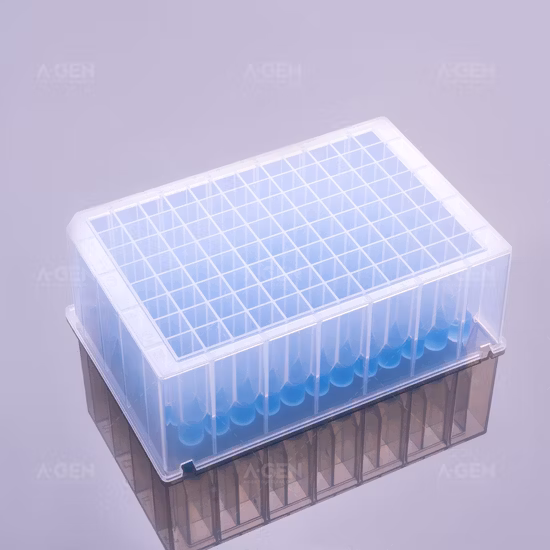 Lab Consumables Sterile V Bottom 1.6ml 96 Square Deep Well Plate for DNA/Rna Extraction